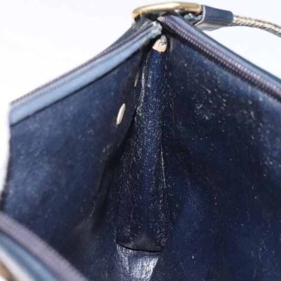 Christian Dior Trotter Canvas Shoulder Bag Navy Gold Auth 123286 - Picture 12 of 16